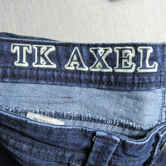 TK Axel Jeans Mens Size 34x30 Blue Slim Boot Denim Cowboy Western Biker Moto - Picture 9 of 12